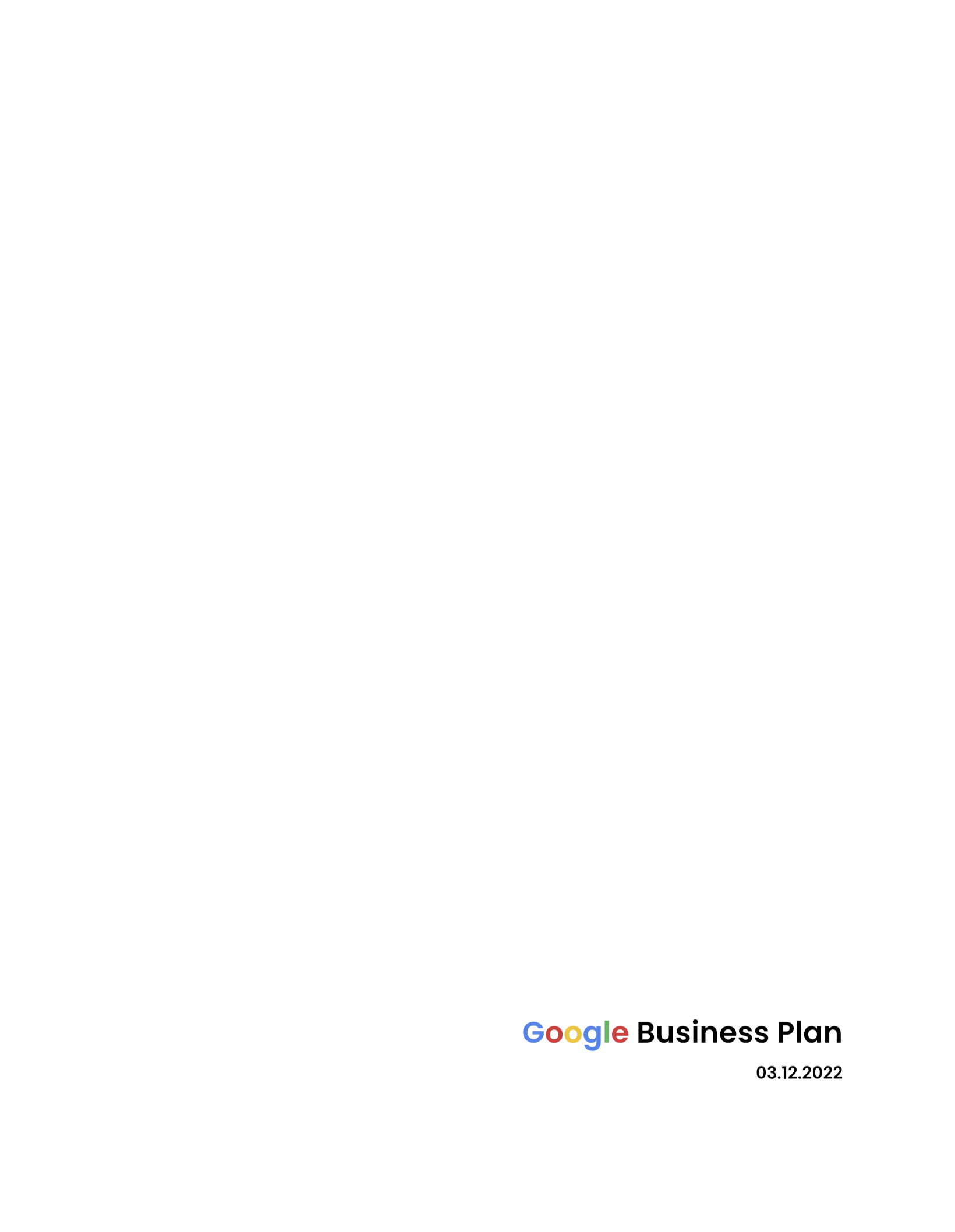 Business Plan Cover Page (Option 1)