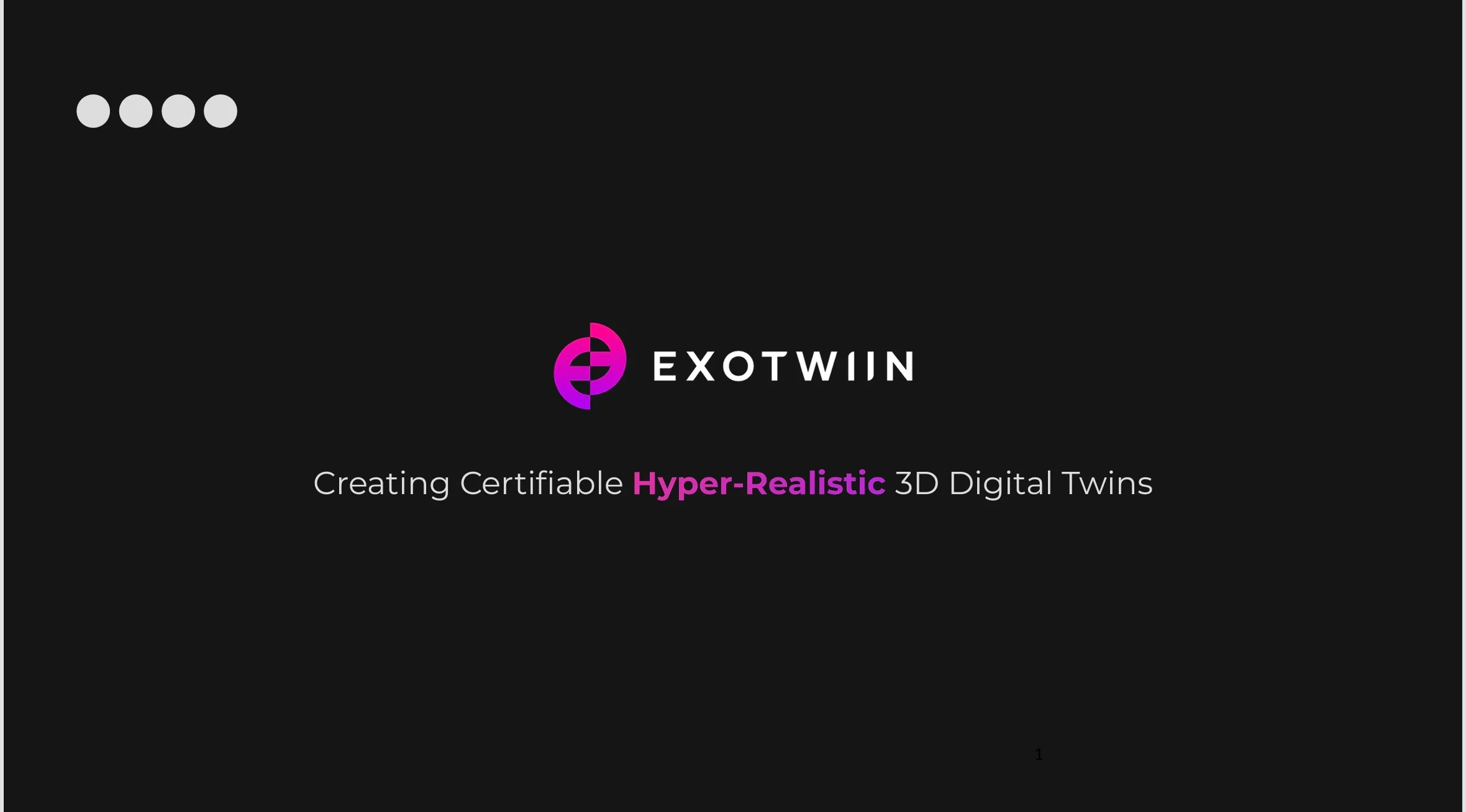 ExoTwiin Pitch Deck — Slide 1