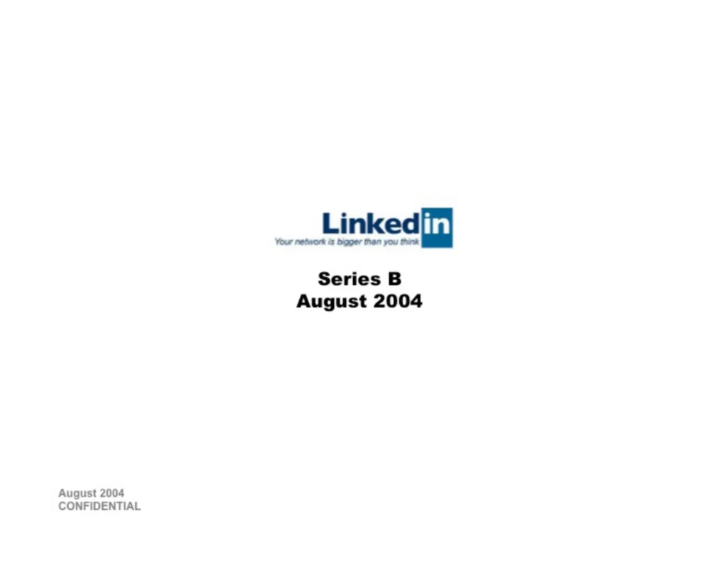 LinkedIn Pitch Deck - Series B Cover Page